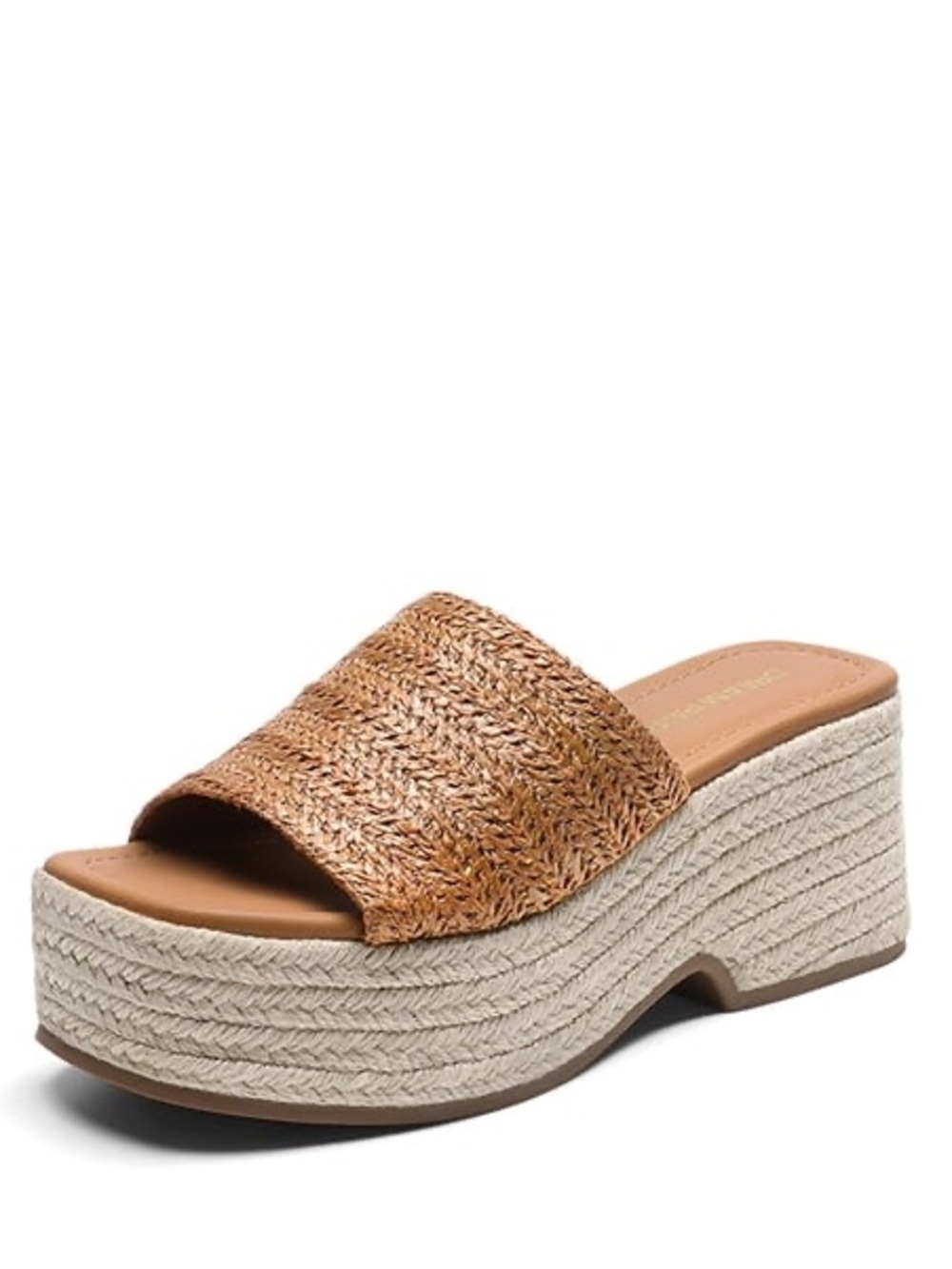 Amazon Woven Metallic Bronze Platform Slide